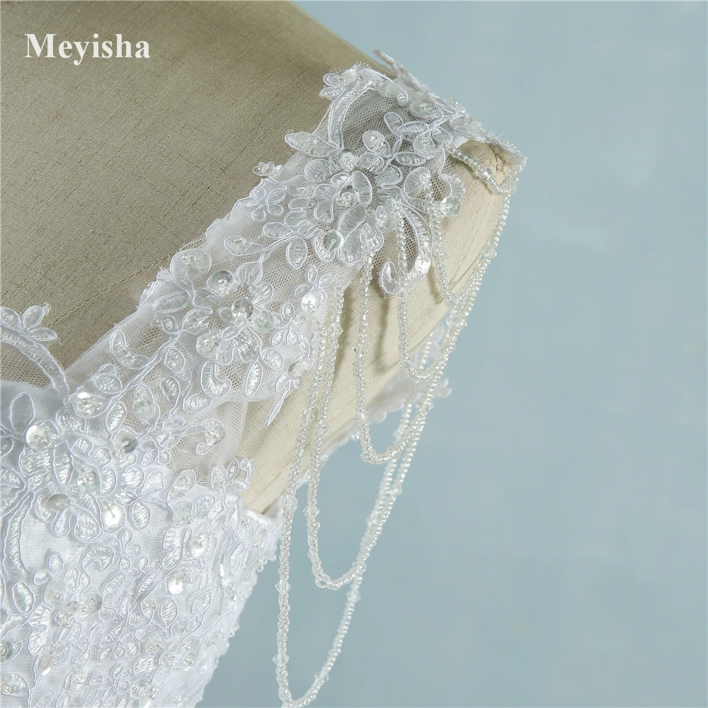 Свадебное бальное платье принцессы ZJ9082 цвета слоновой кости с жемчужинами