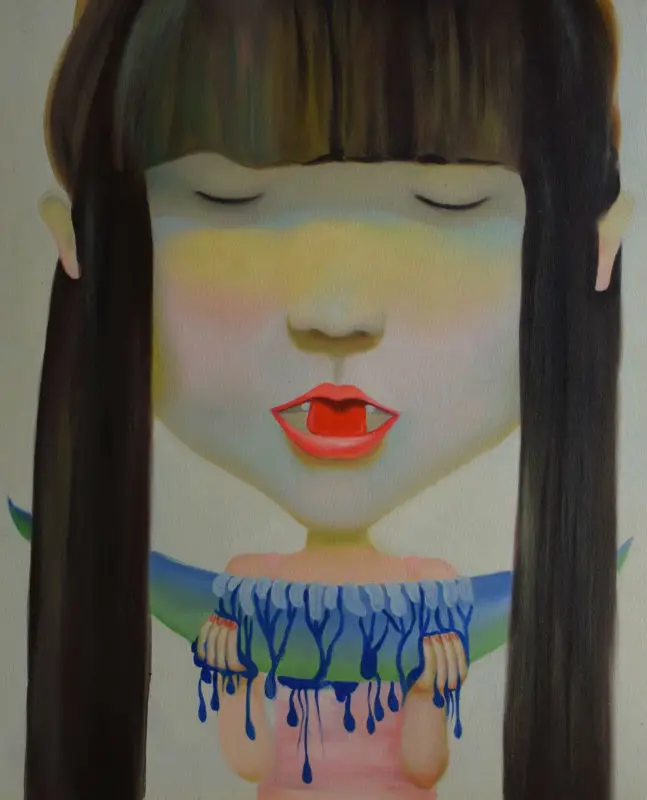 

Hand painted Canvas oil paintings Contemporary art painting Modern home decor wall art picture Liuye little girl #4