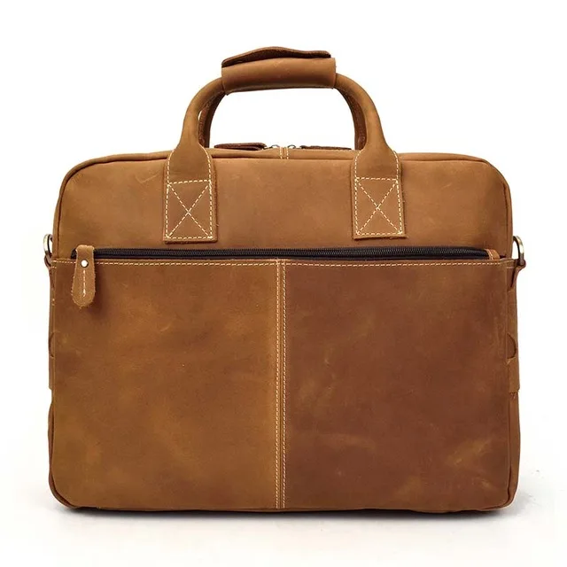 Brown 4 Brown Zipper Luufan Мужская натуральная кожаная сумочка для ноутбука коровья кожа ноутбук деловые сумки Новые популярные брендовые дизайнерские сумки - Цвет: Brown 4 Brown Zipper