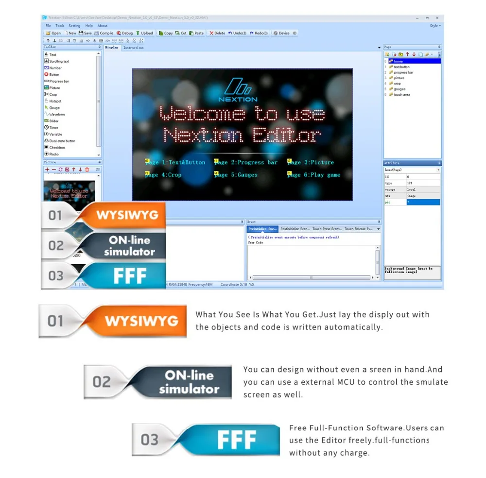 Nextion NX4024T032-3," HMI интеллектуальный сенсорный дисплей USART TFT lcd модуль