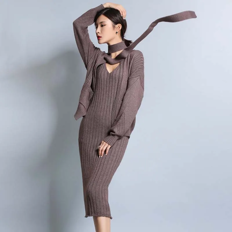 Осенне зимний кашемировый свитер комплект из 2 предметов пуловер с v образным