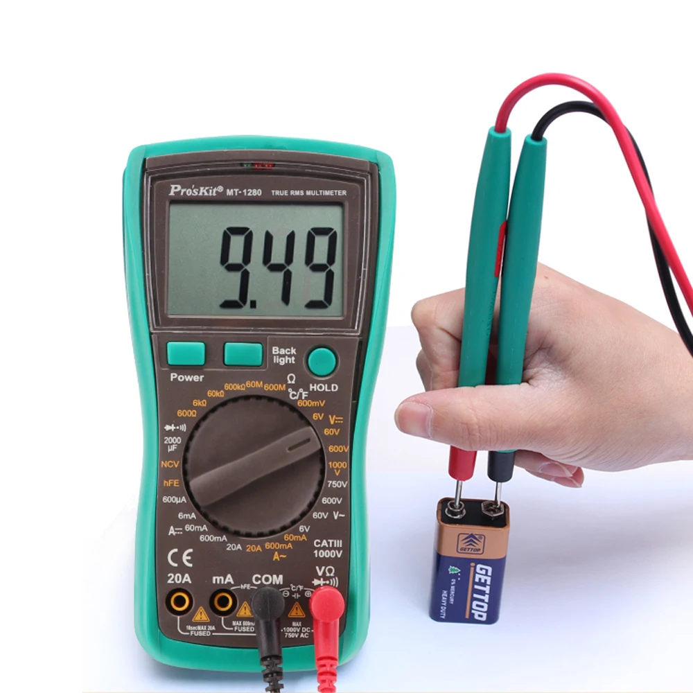 Электронный мультиметр Po'sKit MT-1280-C Высокая точность автоматический цифровой DC AC Напряжение Ток Емкость тестер сопротивления