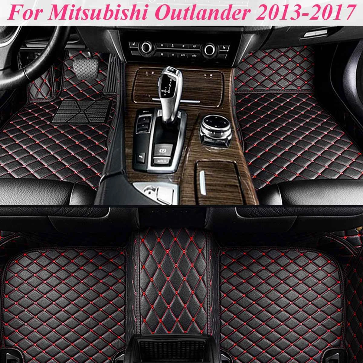 Outlander Black Red Автомобильные водонепроницаемые коврики для Mitsubishi Outlander Pajero Sport Asx 2011 2012 2013 автомобильные аксессуары коврик для ног - Название цвета: Outlander Black Red