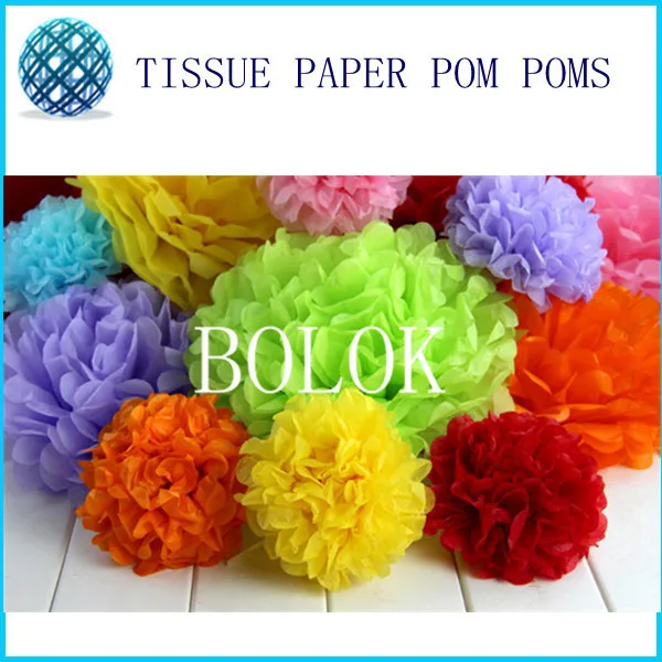 

30 paper Pom Pom set , 8" 10pcs + 10" 10pcs +14" 10pcs - different sizes pom poms - handmade - to choose from 29 colors
