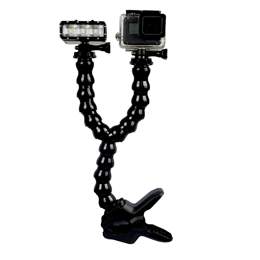 Новый гибкий монопод с двойной головкой для камер Gopro телефонов мини штатив селфи