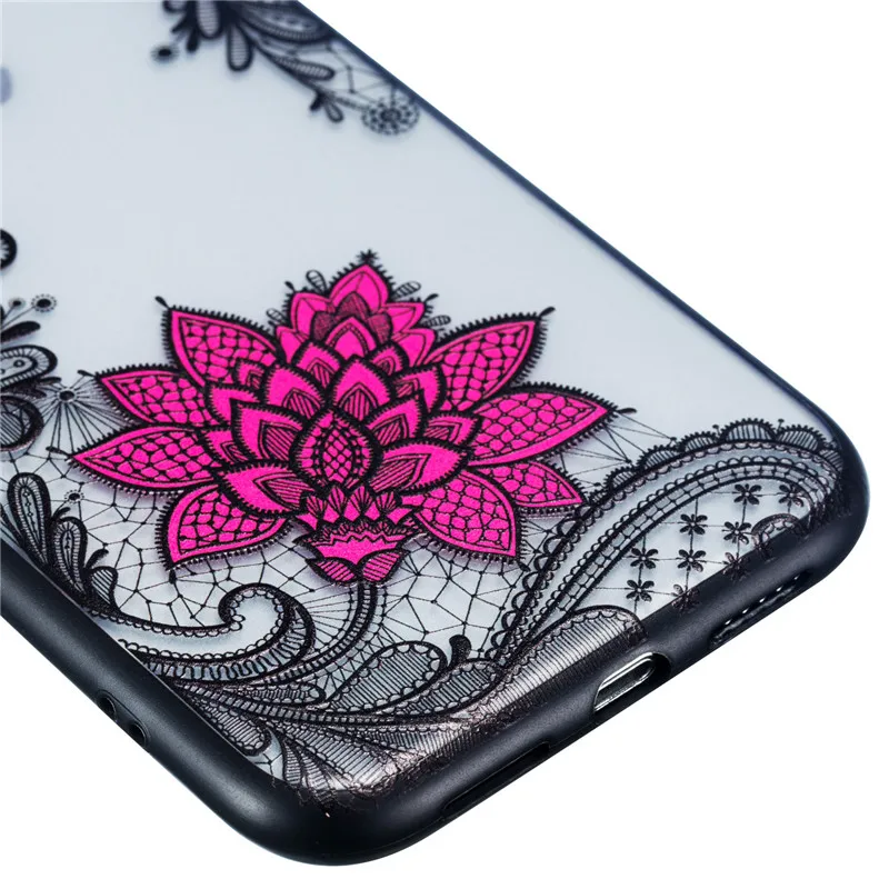 Роскошные цветочные кружева чехол для iPhone X Xr XS Max Дело Мягкие TPU + силиконовая