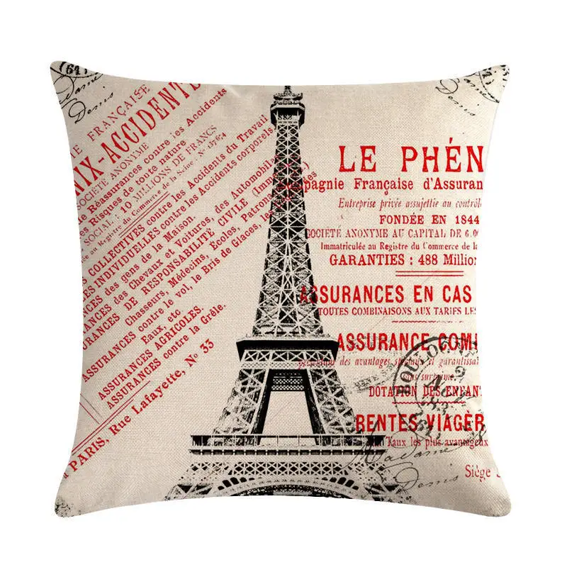 Famous world's Building Print Cushion Covers 45*45cm Tulip Design Gifts Home Bedroom Couch Decoration Pillowcase | Дом и сад