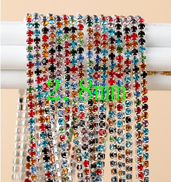 5 ярдов ss10 (2 8 мм) Аксессуары Серебряные стразы хрустальные чашки коготь цепь