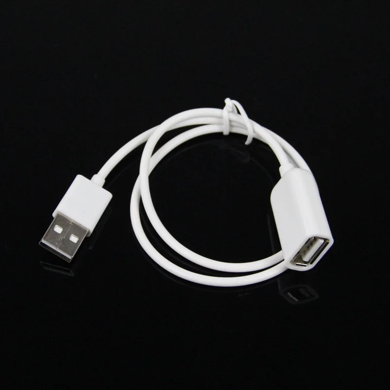 Новый 50 см белый ПВХ металлический Удлинитель USB 2 0 штекер гнездо кабель