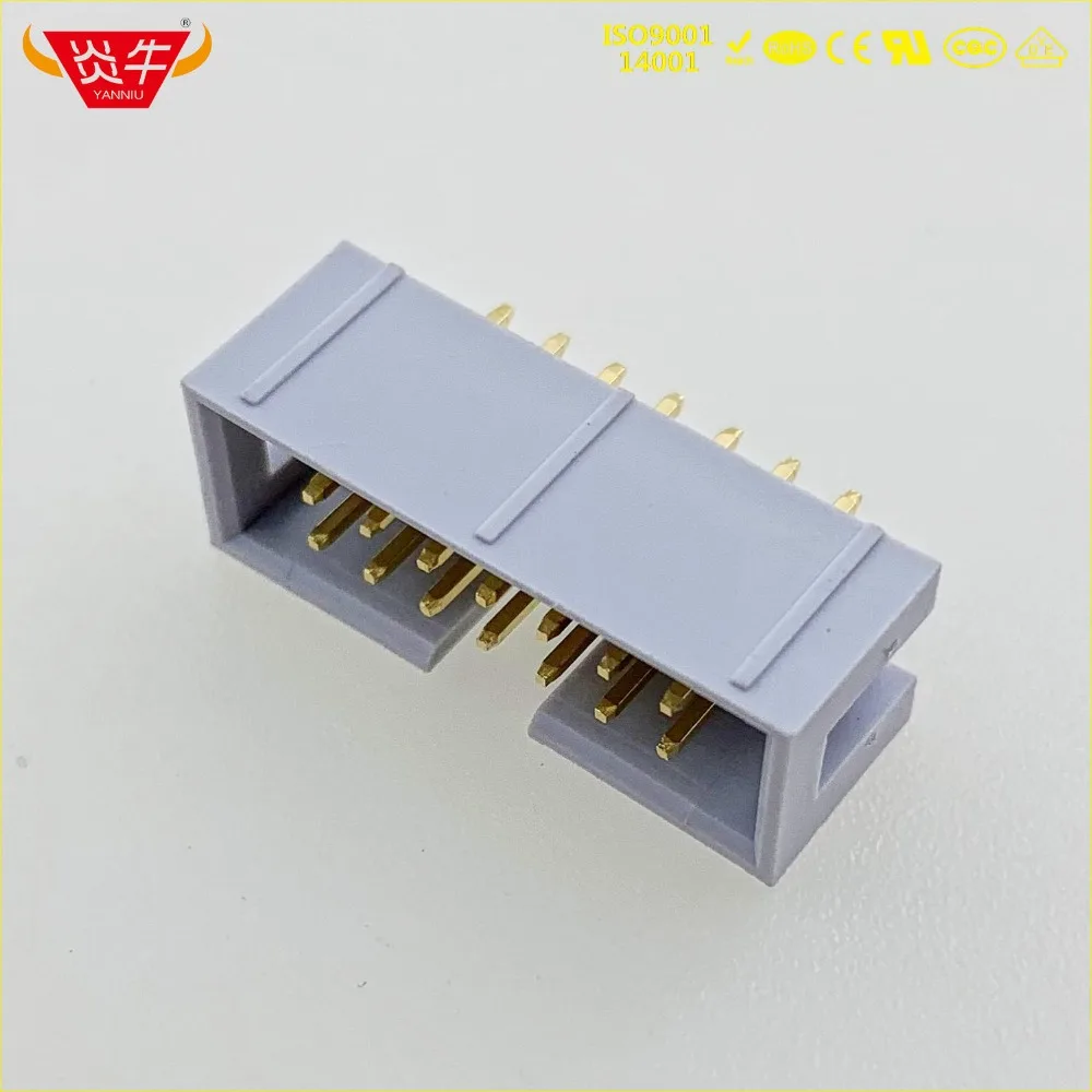 DC3 14P серый и белый 14 pin IDC розетка коробка 2 54 мм Шаг заголовок прямой соединитель