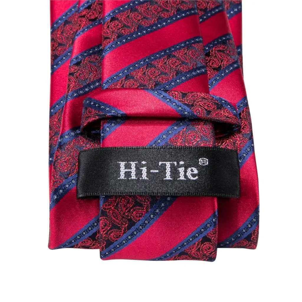 Большой шелковый красный мужской галстук Hi Tie с пейсли Мужской комплект из