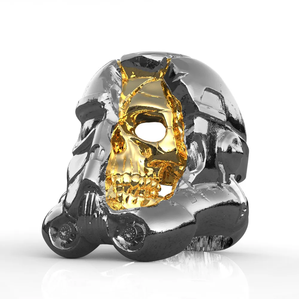 Серебряное кольцо в стиле ретро с черепом из нержавеющей стали для мужчин s