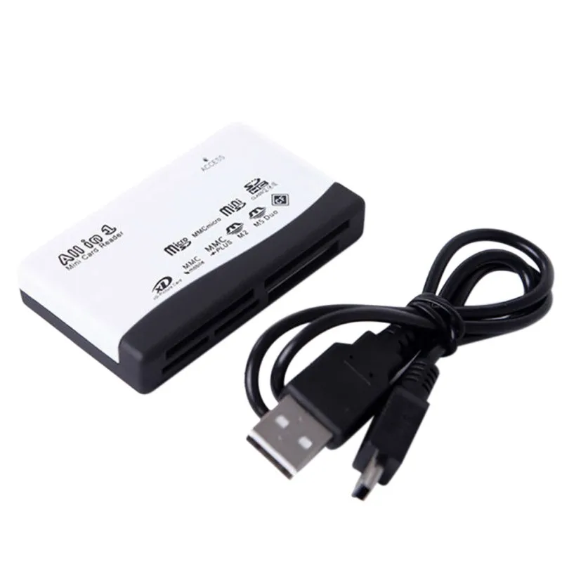 Белый Многофункциональное устройство для чтения карт памяти USB 480 Мбит/с Compact Flash SD Ultra CF MD T-Flash аксессуары для ноутбуков - Цвет: Белый