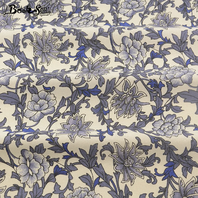 Текстиль Booksew цветущий цветочный дизайн хлопковая льняная ткань для шитья