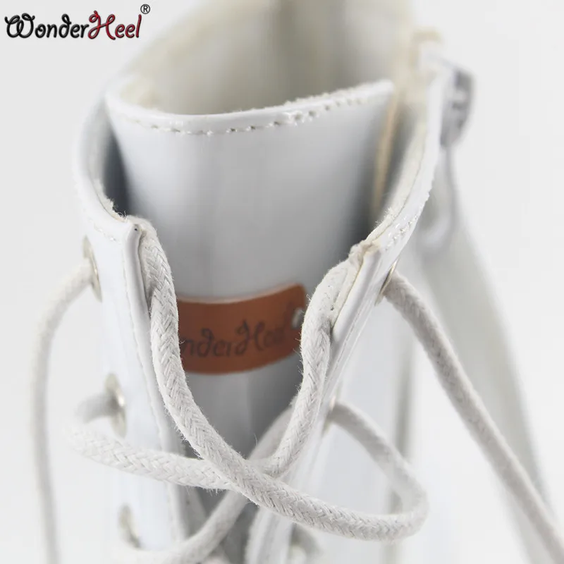 Wonderheel/популярные ботильоны из лакированной кожи на очень высоком каблуке 18 см; Ботильоны на танкетке 3 см; полусапожки; женские пикантные ботинки
