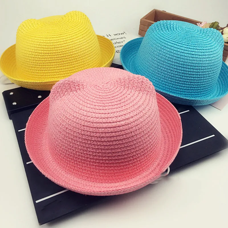 Новый модный жилет для девочек и мальчиков соломенные шляпы летние детские шляпа