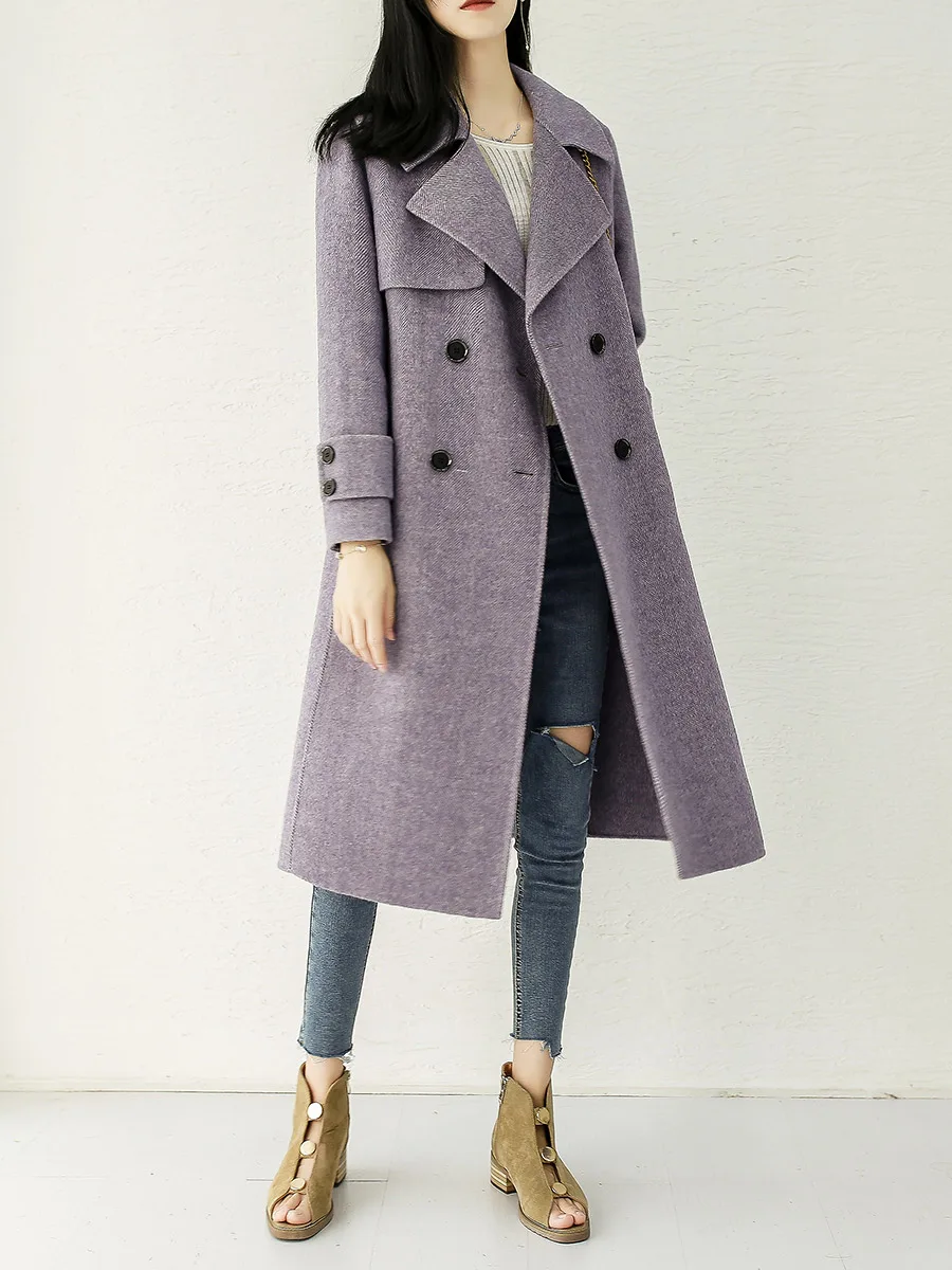 

KMETRAM Real Wool Coat Female Jacket Woman Spring 2020 Streewear Double-side Woolen Coats and Jackets Women Chaqueta Mujer Y2668