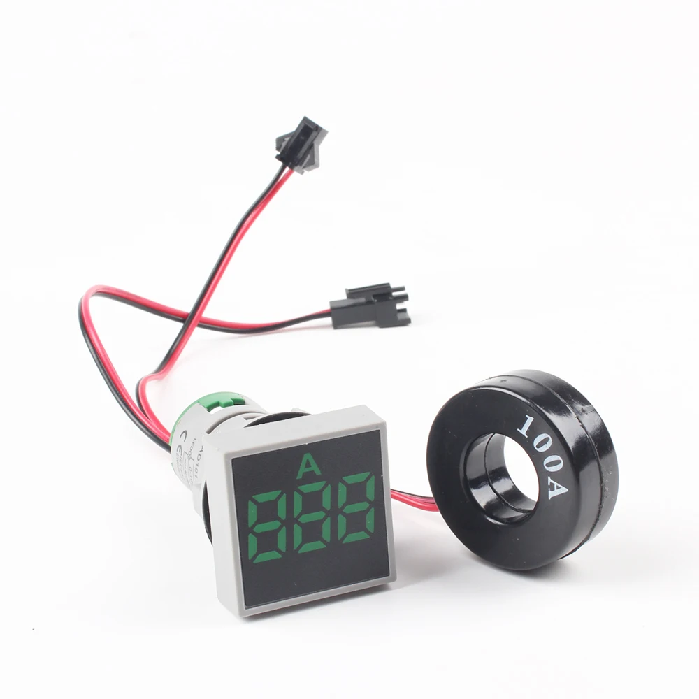 22 мм AC 20 V-500 V 0-100A светодиодный вольтметр измеритель напряжения индикатор пилотный светильник красный желтый зеленый белый синий цифровой амперметр