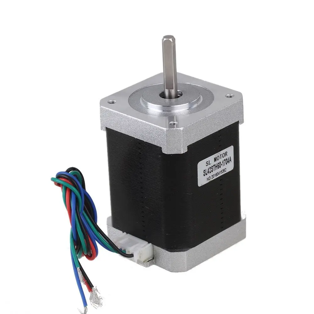 Серебряный 42 мм биполярный SL42STH60 1704A шаговый двигатель DC12V 1.7A двухфазный с 4