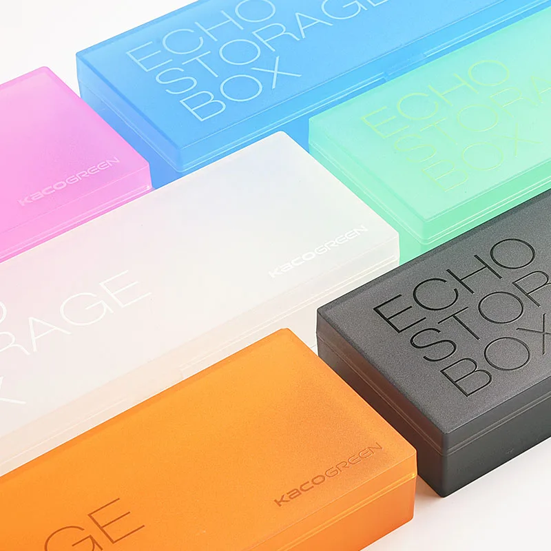 

KACO ECHO Semitransparent PP Pencil Case Storage Box Colorful Plastic Desk Multi-function Storage Box Big Capacity Organizer Box