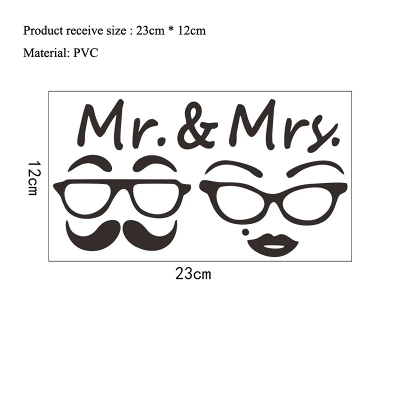 Настенные наклейки MR & MRS в стиле ретро для очков фона украшения дома обои Съемные