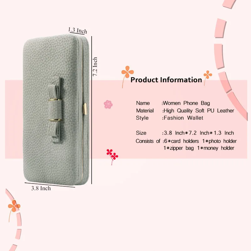 Роскошный женский кошелек, сумка для телефона, кожаный чехол для iPhone 7, 6, 6s Plus, 5S, 5, для samsung Galaxy S7 Edge, S6, Xiaomi Mi5, Redmi, 3 S, Note3, 4
