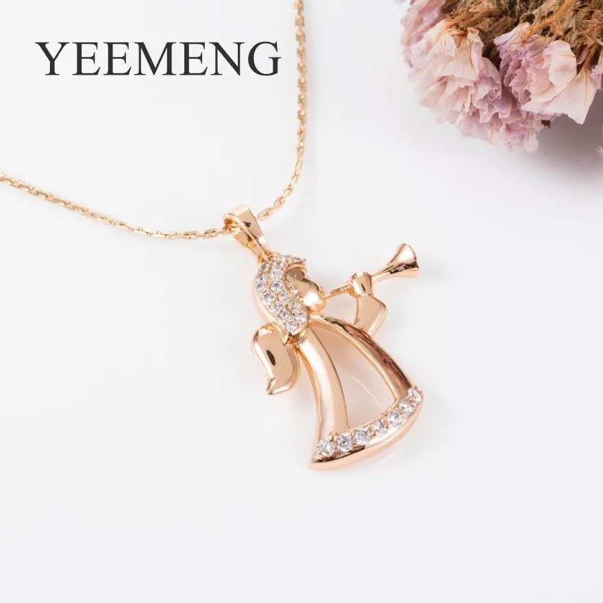 YEEMENG 585 розовое золото Bijoux 2019 моды Ангел форма Цепочки и ожерелья прекрасный s