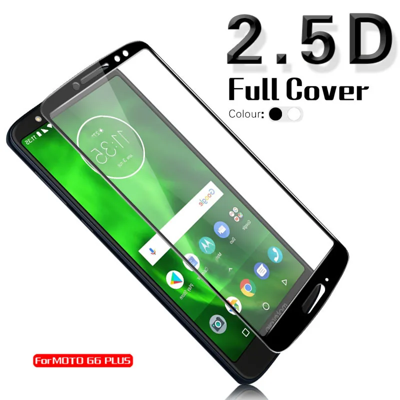 Цветная защитная пленка из закаленного стекла для Motorola Moto G6 Plus + Противоударная