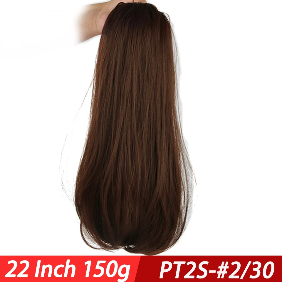 Pageup 22 ”длинные вьющиеся волосы на заколках, хвост, накладные волосы, конский хвост, шиньон с заколками, синтетические волосы, конский хвост, наращивание волос - Цвет: PT2S-2I30