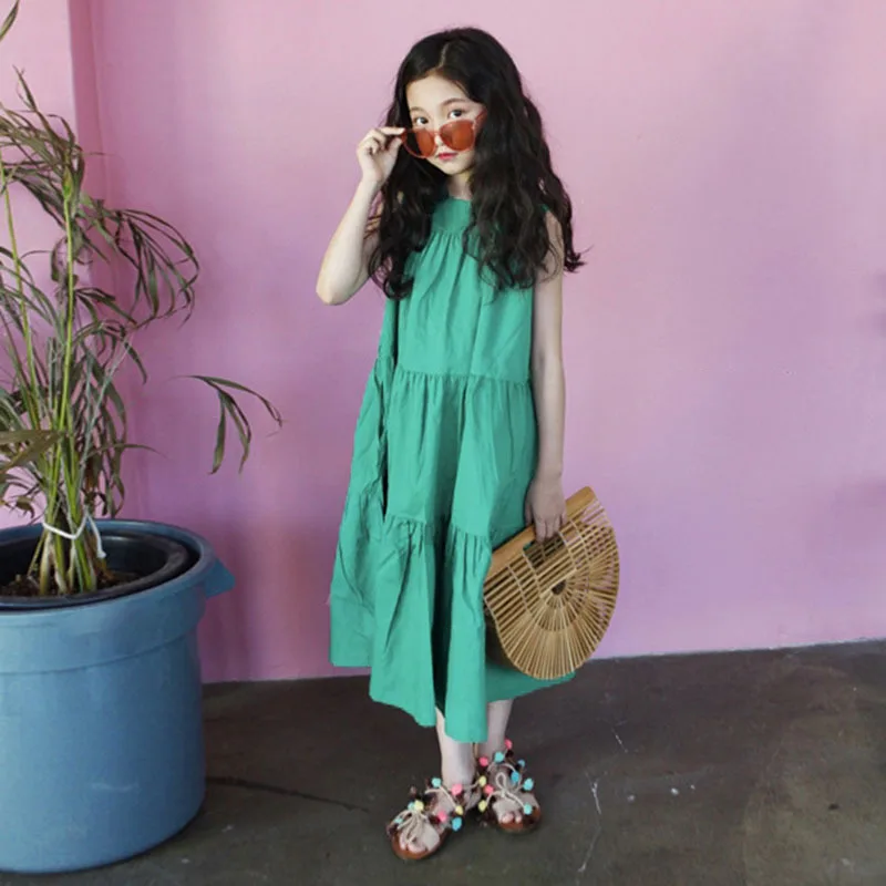 Длинное платье макси для крупных девочек 2020 г. Летнее Детское пляжное принцессы