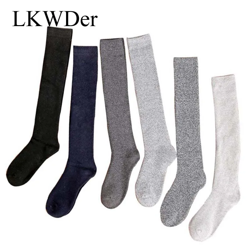 LKWDer 5 пар/лот, мужские Длинные махровые носки, хлопковые утолщенные Носки, зимние бархатные теплые гольфы, Мужские Высокие гольфы