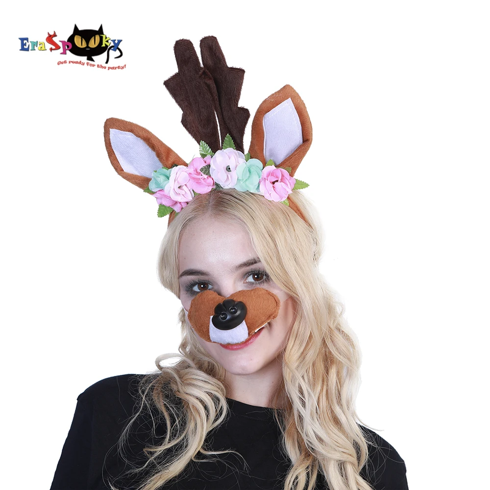 Eraspooky женский Рождественский костюм для косплея Цветочный лось олень