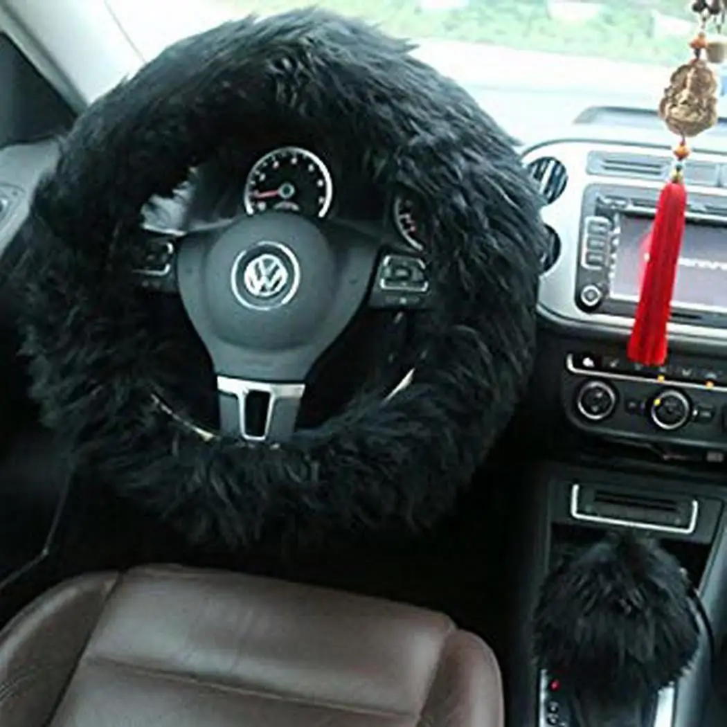 Automotive Interior Soft Wool Steering Wheel Cover General auto car steering wheel cover. Handbrake Accessory | Автомобили и