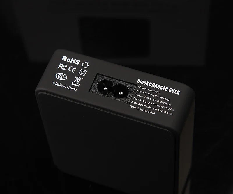 USB Зарядное устройство, 60 Вт QC 3,0 Тип для настольных ПК с Зарядное устройство: 6-Порты и разъёмы зарядка через usb станции, Зарядное устройство концентратор, несколько USB Зарядное устройство для смартфонов