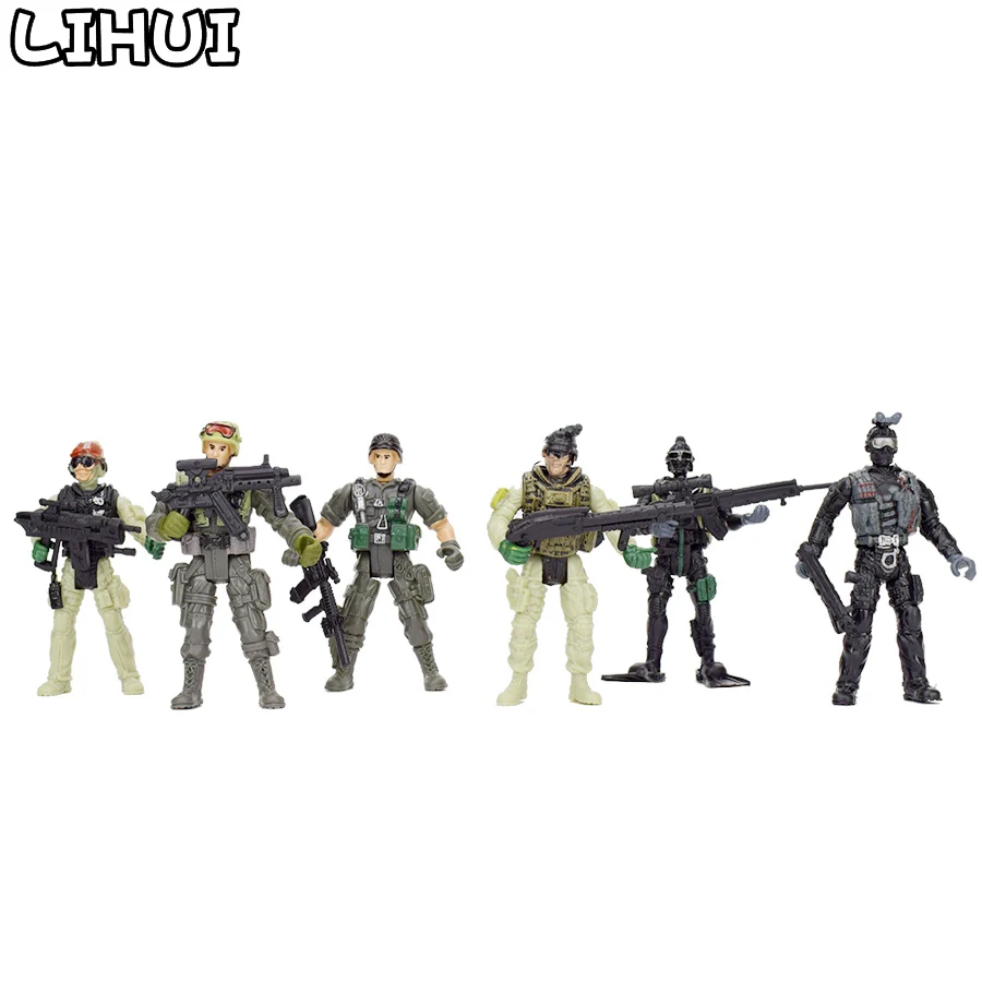 

12Pcs/set American Soldiers Military Model Toy Heroic Soldier Modeling Movable Joints Toys for Boys Toys Gift for Children