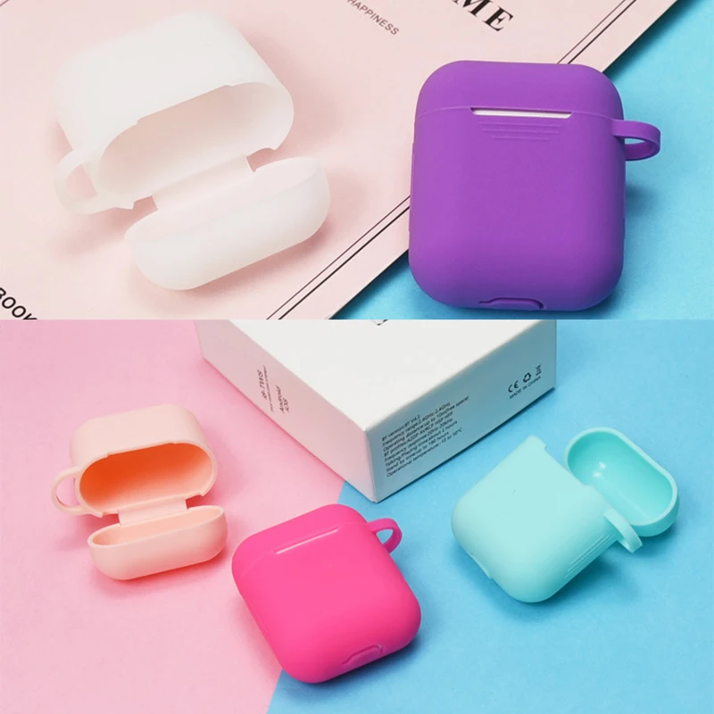 Мини Мягкий силиконовый чехол для Apple Airpods противоударный Bluetooth беспроводные
