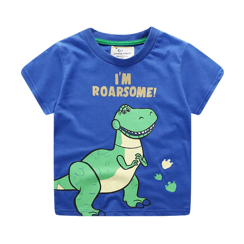 

Jumping meters Dinosaur Boy Tshirt Children's T-shirt for Girls Summer Clothing Boys T Shirt Top Animal Print Infant Kid Tshirt