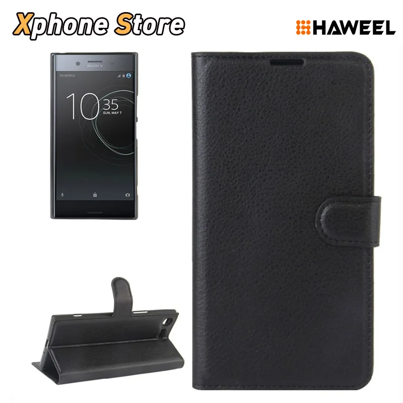 Кожаный чехол книжка с текстурой личи для Sony Xperia XZ Premium|case for xperia|leather casecase |