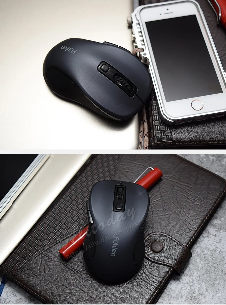Fuhlen BT100 1600 Точек на дюйм Двухрежимная мышь беспроводная bluetooth-мышка немой MAC ноутбука компьютерная мышь
