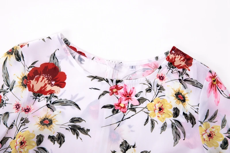 Miguofan Bohemian Maxi Dress Women White Floral Print Half Sleeve Loose Boho Dresses Casual Summer Dress Vestidos Female