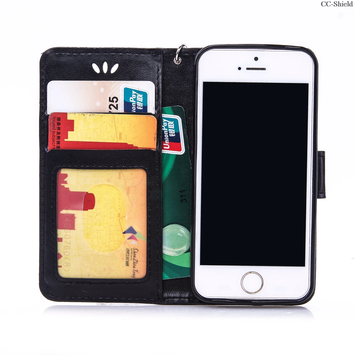 Чехол с откидной крышкой для Apple iPhone 5 5S se Ретро стиль кошелек бабочкой слот карт