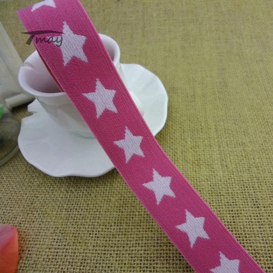 Эластичные ленты #1222 со звездами пентаграммы лента для тесьмы пояс растяжки