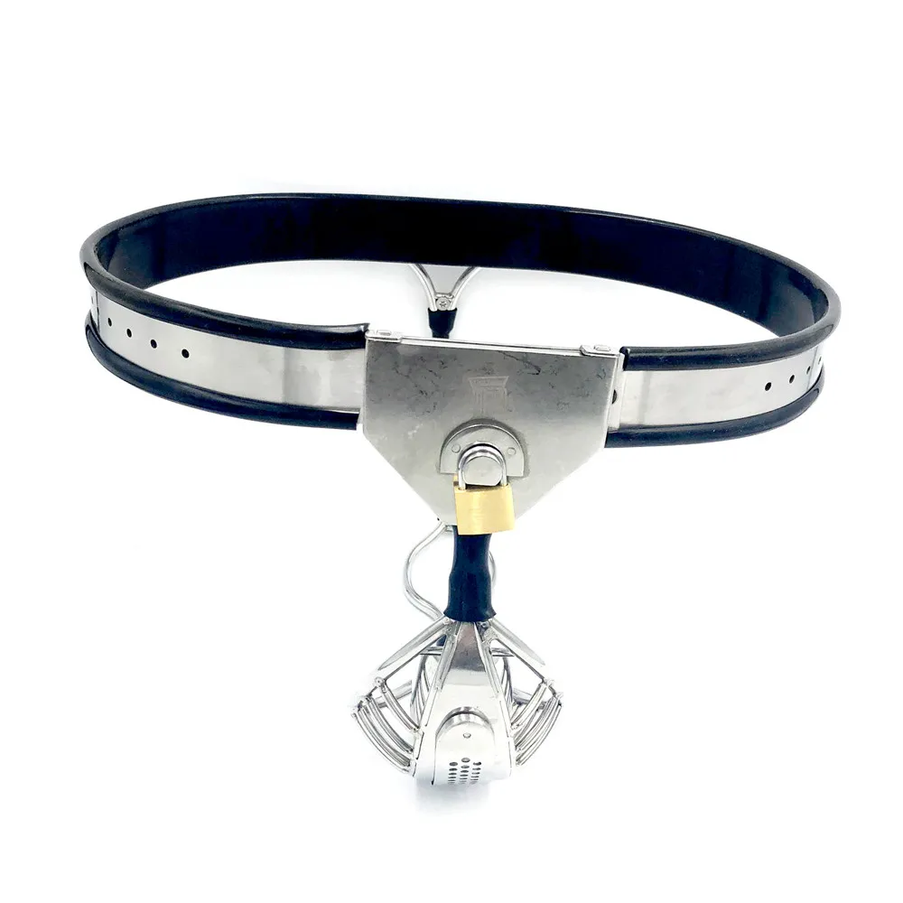 Новейшие мужские Нержавеющая сталь регулируемый пояс верности Невидимый клетка