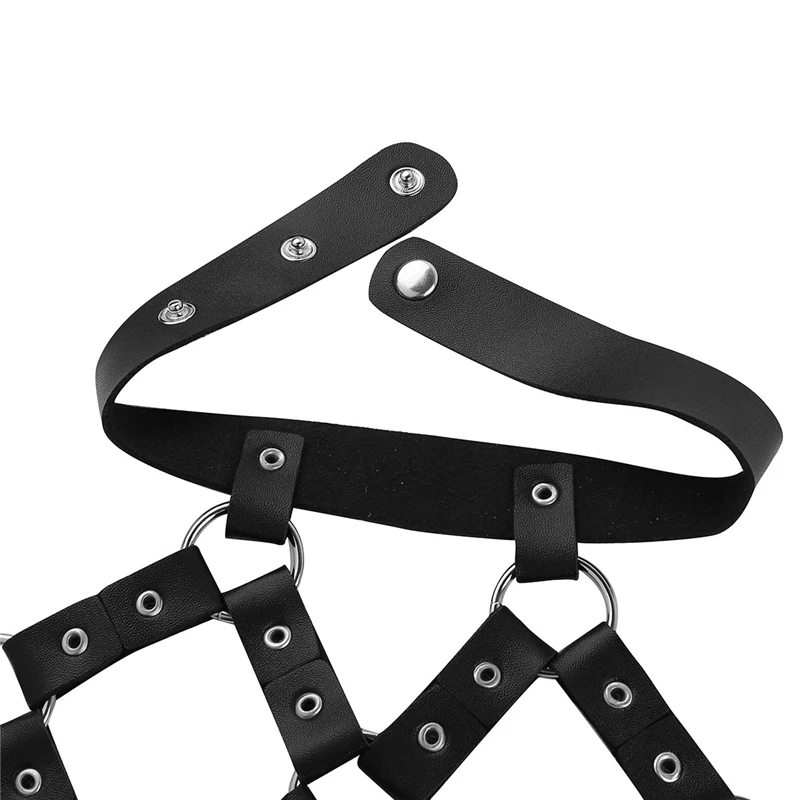 Кожаный жгут панк готический бюстгальтер Bralete пояс Сексуальная Сетка открытая блузка на бретелях бюстгальтер укороченный топ БДСМ экзотическое белье Клубная одежда для вечеринок