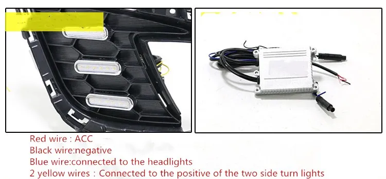 Qirun led drl Дневной ходовой светильник для Mazda 6 2010 с динамическим движущимся желтым поворотником и синим ночным ходовым светильник