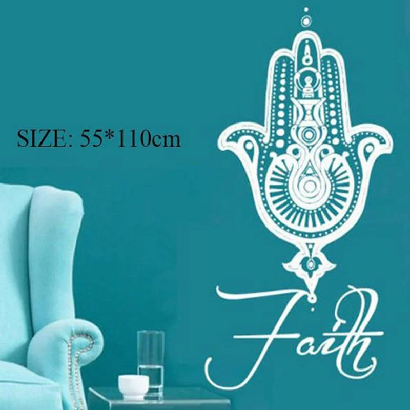 Наклейки на стену для йоги мандалы Фатимы рука Хамса наклейки виниловый постер