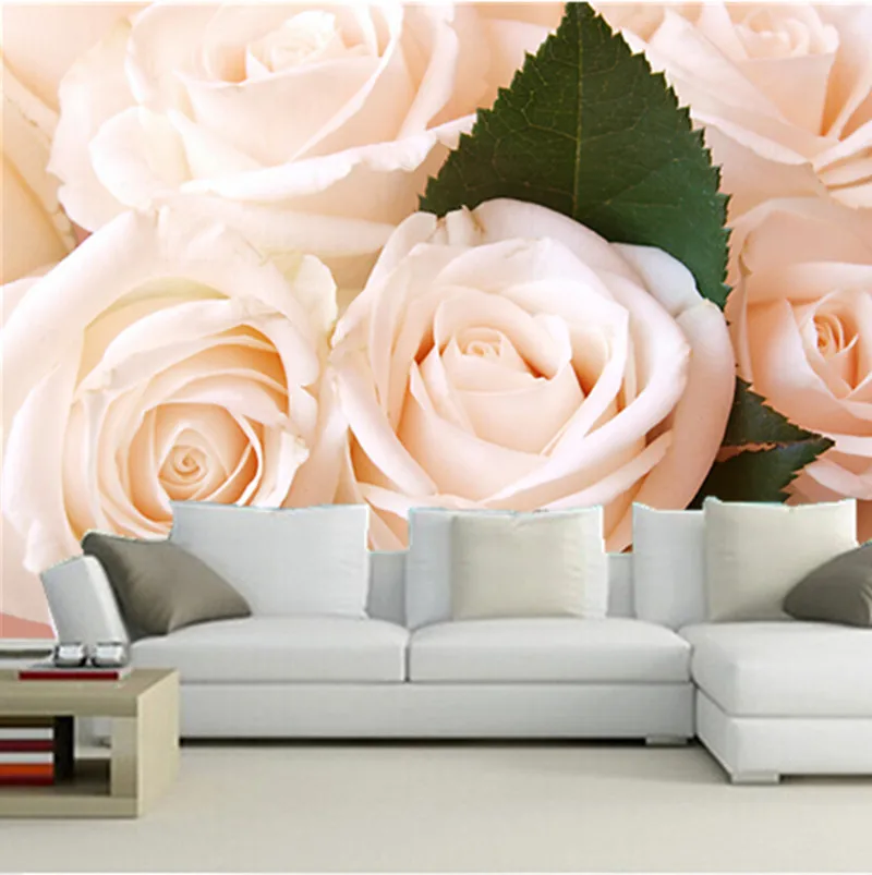 

Custom 3D murals,beautiful romantic white rose closeup papel de parede,living room sofa TV bedroom background wallpaper