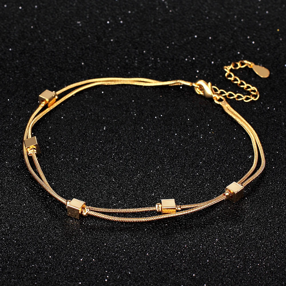2018 Hot 18KGold colour Anklet Fashion Anklets For Women Ankle Bracelets Barefoot Sandals Female Girl Leg Chain Foot Jewelry J10 | Украшения