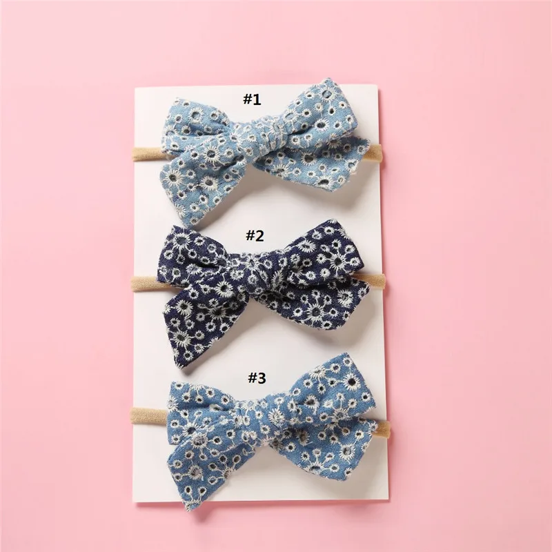 

Повязка на голову из хлопковой ткани с вырезами; Мягкие детские банты для волос; Милая эластичная лента для волос для детей; Простые аксессу...