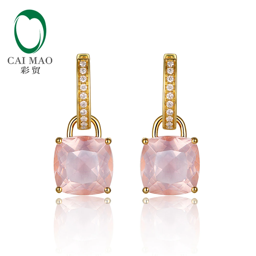 Caimao ювелирные изделия 14 К золото 8.35ct если розового кварца и 0.16ct природных алмазов
